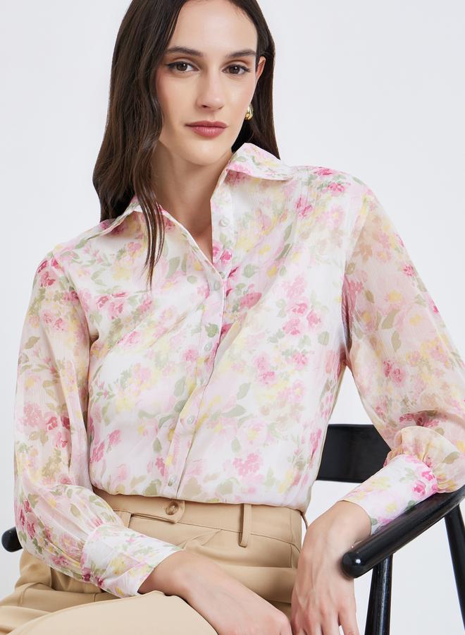 Styli Women Floral Print Long Sleeve Shirt - Image 5